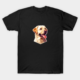 Labrador retriever dog pet portrait low poly polygonal digital art style T-Shirt